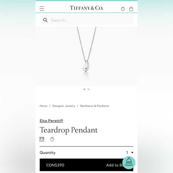 925 Sterling Silver Teardrop Ball Chain Necklace - Picture 7 of 7